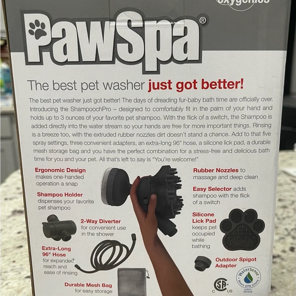 PawSpa Powered by Oxygenics Shampooch Handheld Pet Washer BRAND NEW
